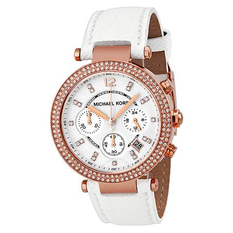 mk2281 parker rose gold and white michael kors ladies'